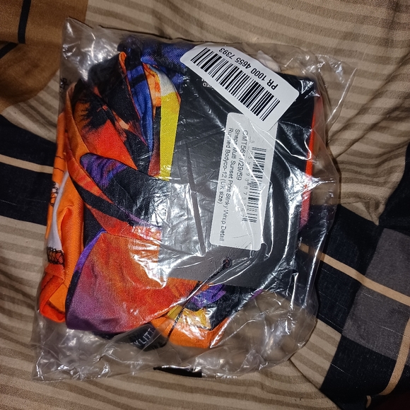 PLT Shape Multi Colored Sunset Print Ruched Bodycon Dress - Picture 3 of 3